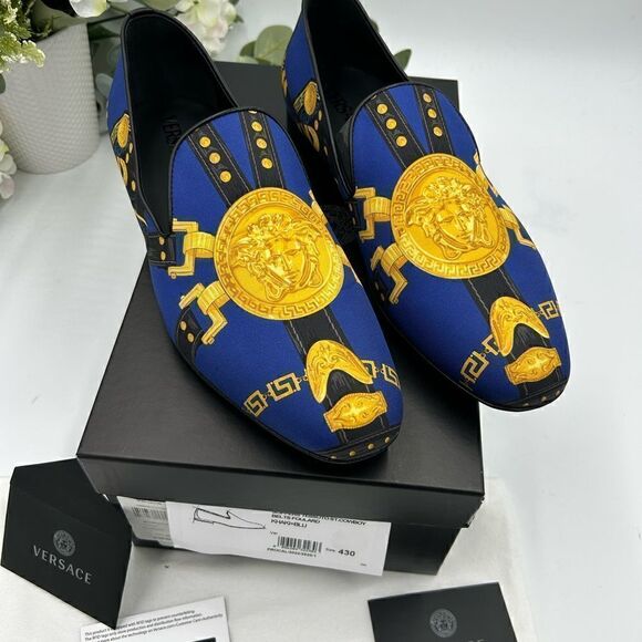 Men’s Versace medusa head silk slippers, size 43 made in Italy - Picture 4 of 10
